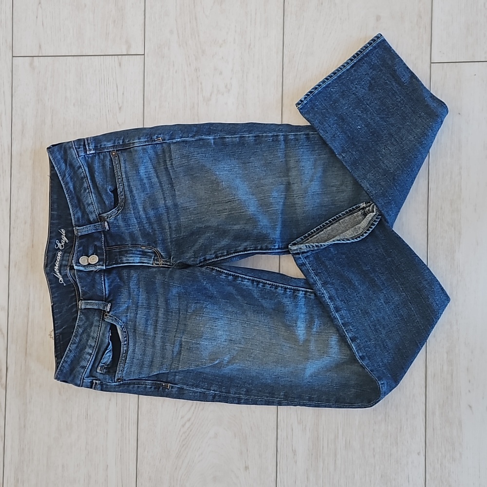 AE Blue Denim Capris Pants